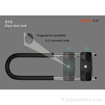 Serrure de porte en verre intelligente serrure d&#39;empreinte sans clé